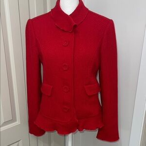 Harold’s Vintage Red Wool Blend Blazer Jacket – Size 6